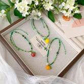 Fruit Bracelet, Strawberry Bracelet, Lemon Bracelet, Fruit Jewelry, Orange, Cherry, Grape, Mushroom, Lily of the valley, Fun Bracelet Gift